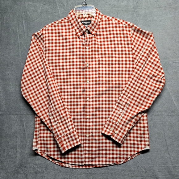 Bonobos Standard Fit Long Sleeve Button Down Gingha Shirt Sz L - Picture 1 of 9